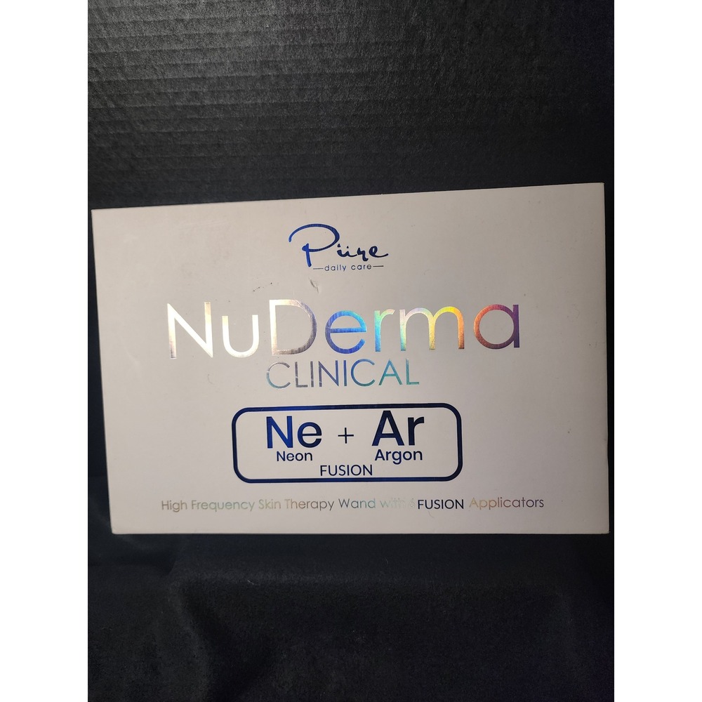 Pure Daily Care NuDerma Clinical High Frequenc Skin Therapy Wand Neon Argon READ